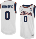 Men's #0 David Mirkovic Illinois Fighting Illini College Basketball Jersey