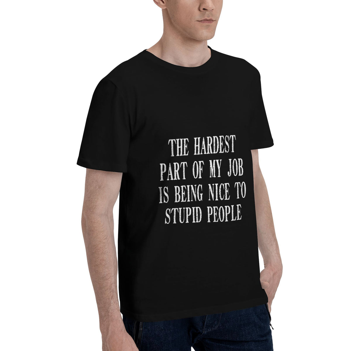 White text on black bg T-shirt