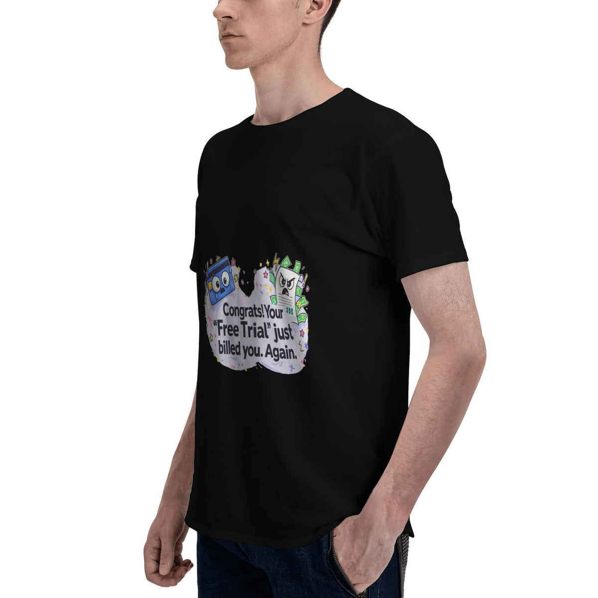 Free Yet Billed Again Sticker T-shirt