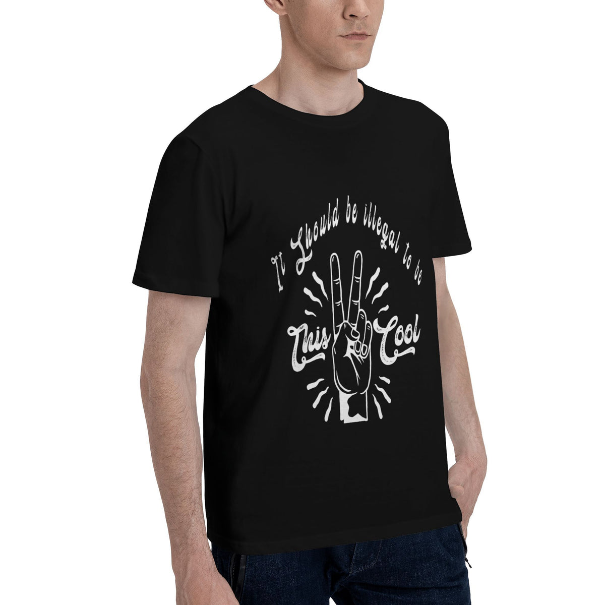 White snowflake on black T-shirt