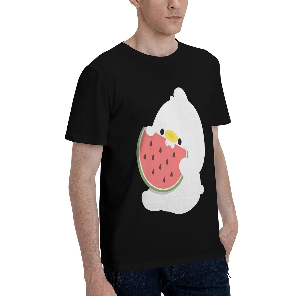 White chicken with watermelon T-shirt
