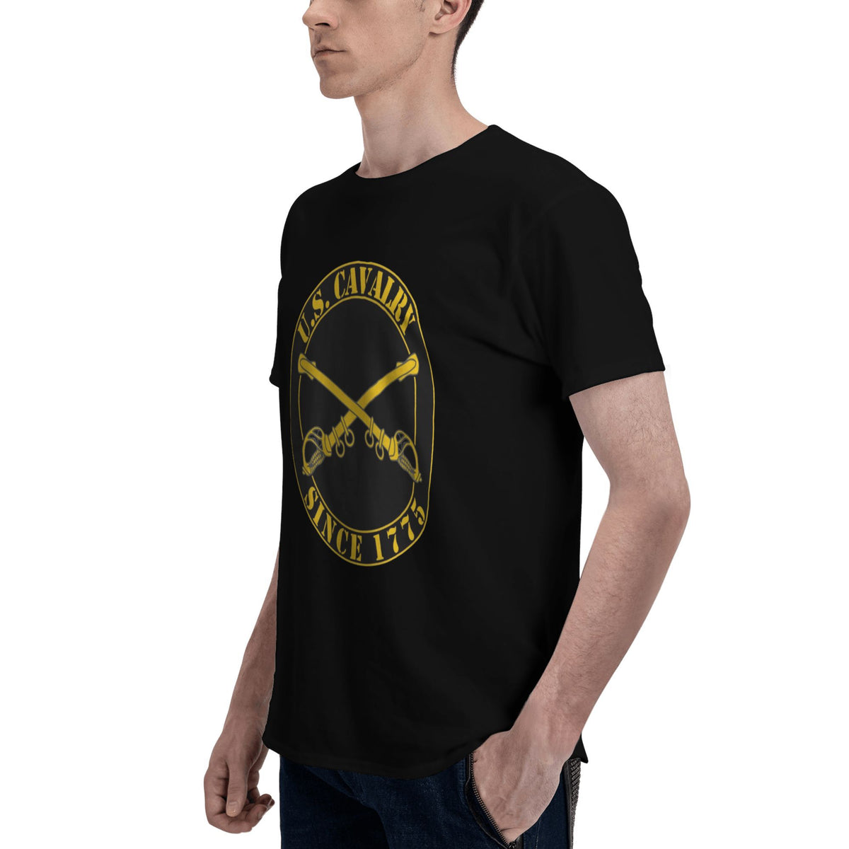 US Cavalry Yellow Black Logo T-shirt