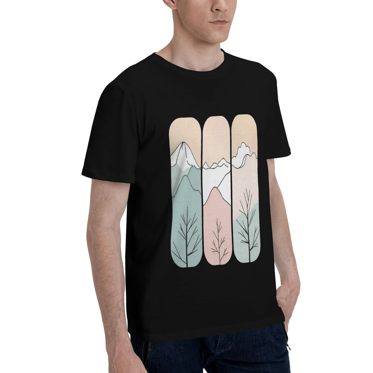 Tree Bookmarks on Black T-shirt