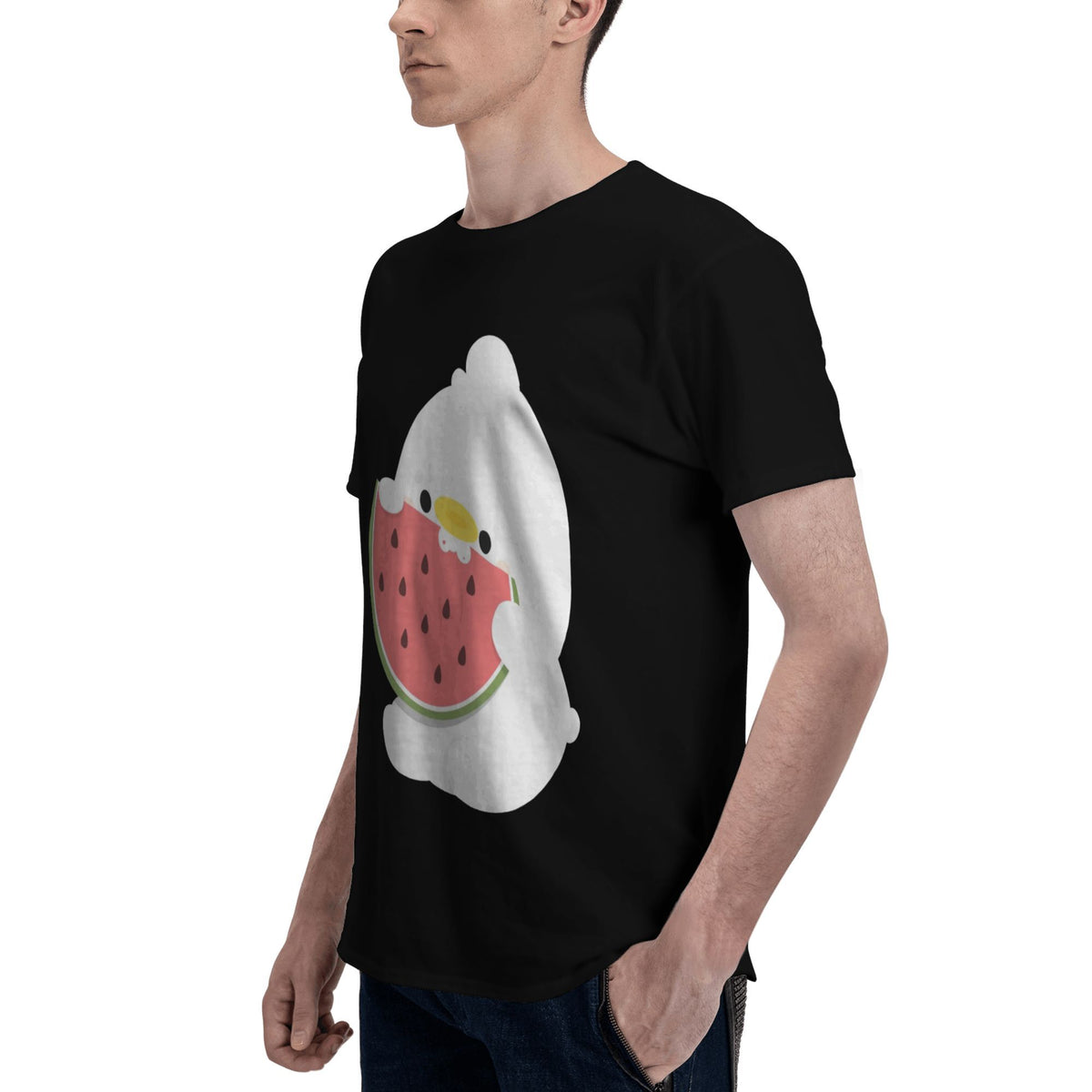 White chicken with watermelon T-shirt