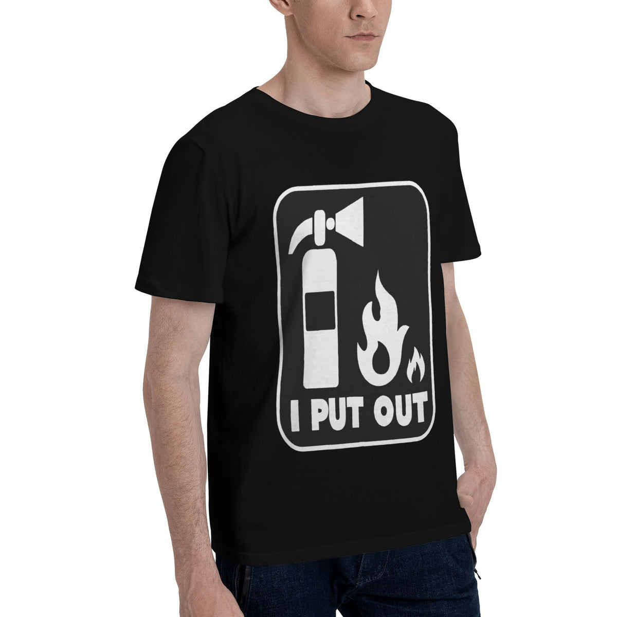 Black White Fire Extinguisher Sign T-shirt