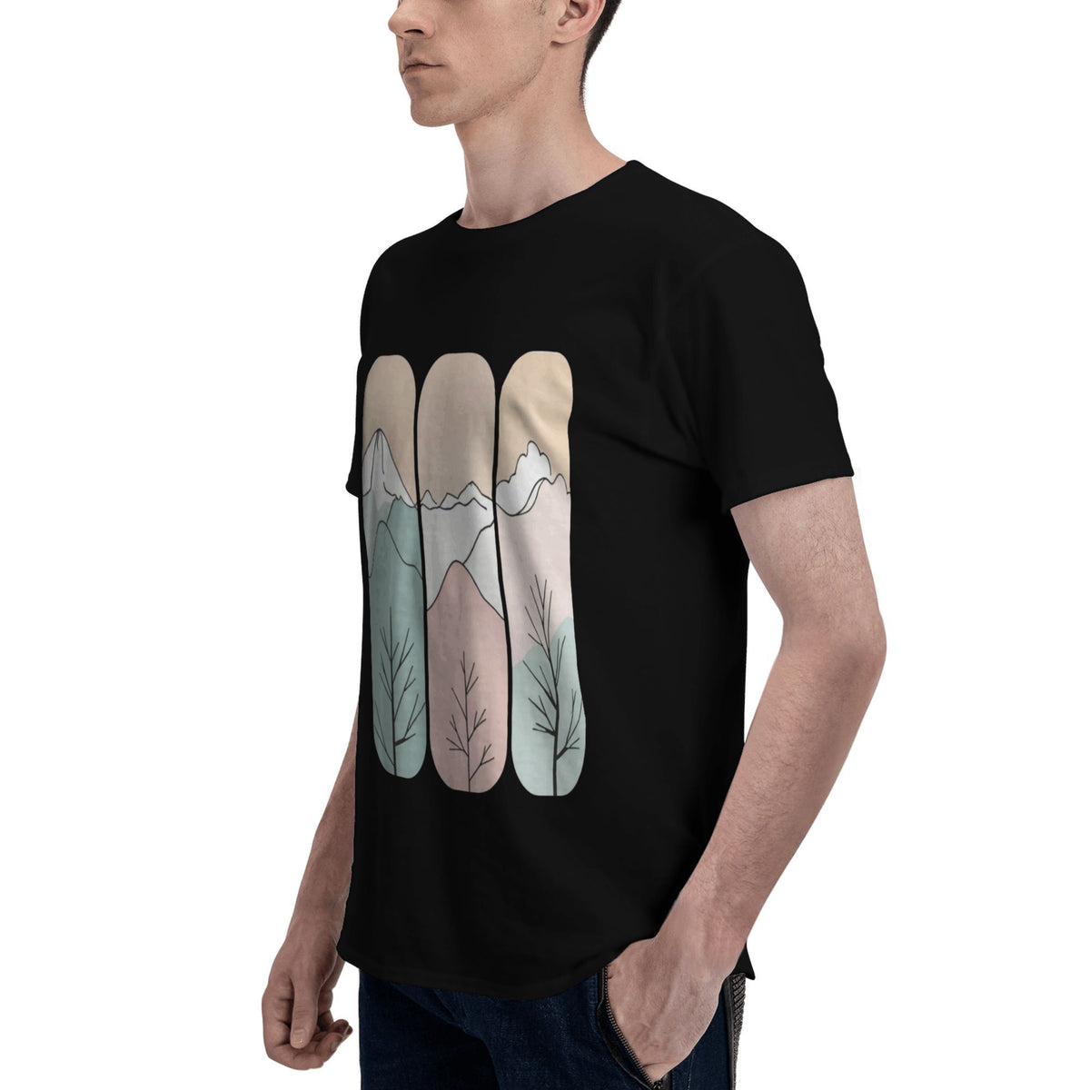 Tree Bookmarks on Black T-shirt