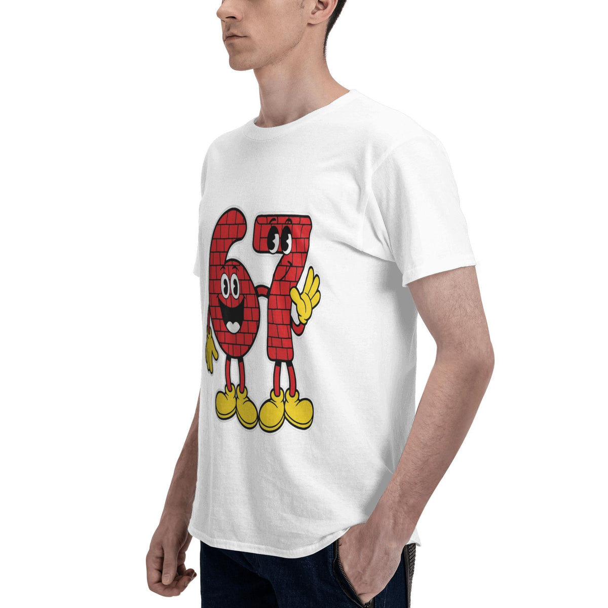 Cartoon character showing seven T-shirt