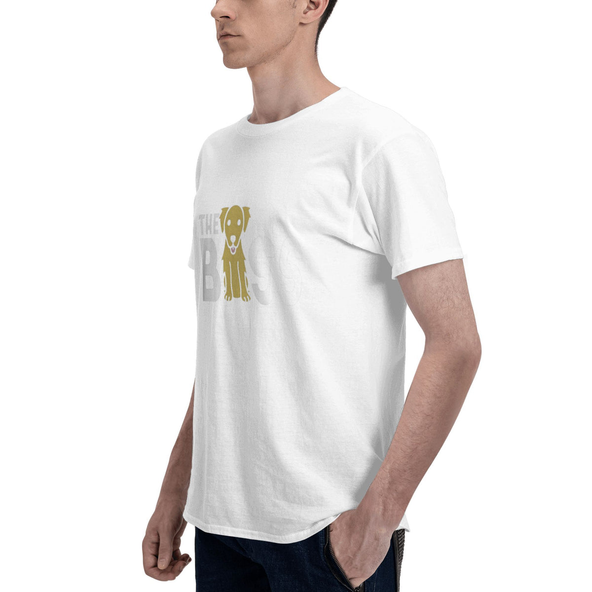 Teddy bear on 'BOSS' word T-shirt