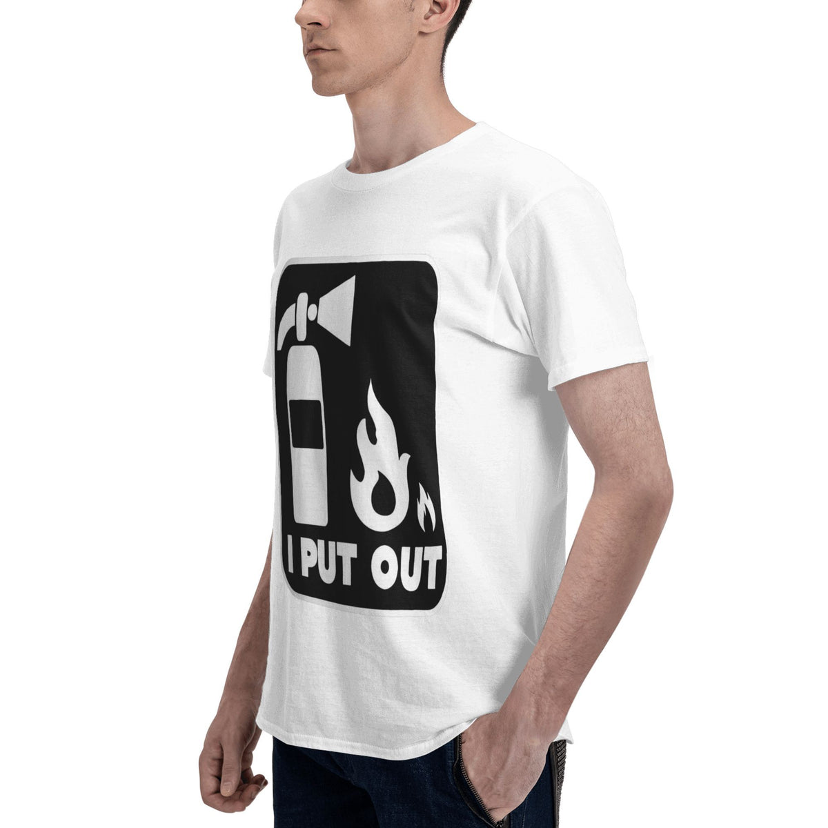 Black White Fire Extinguisher Sign T-shirt