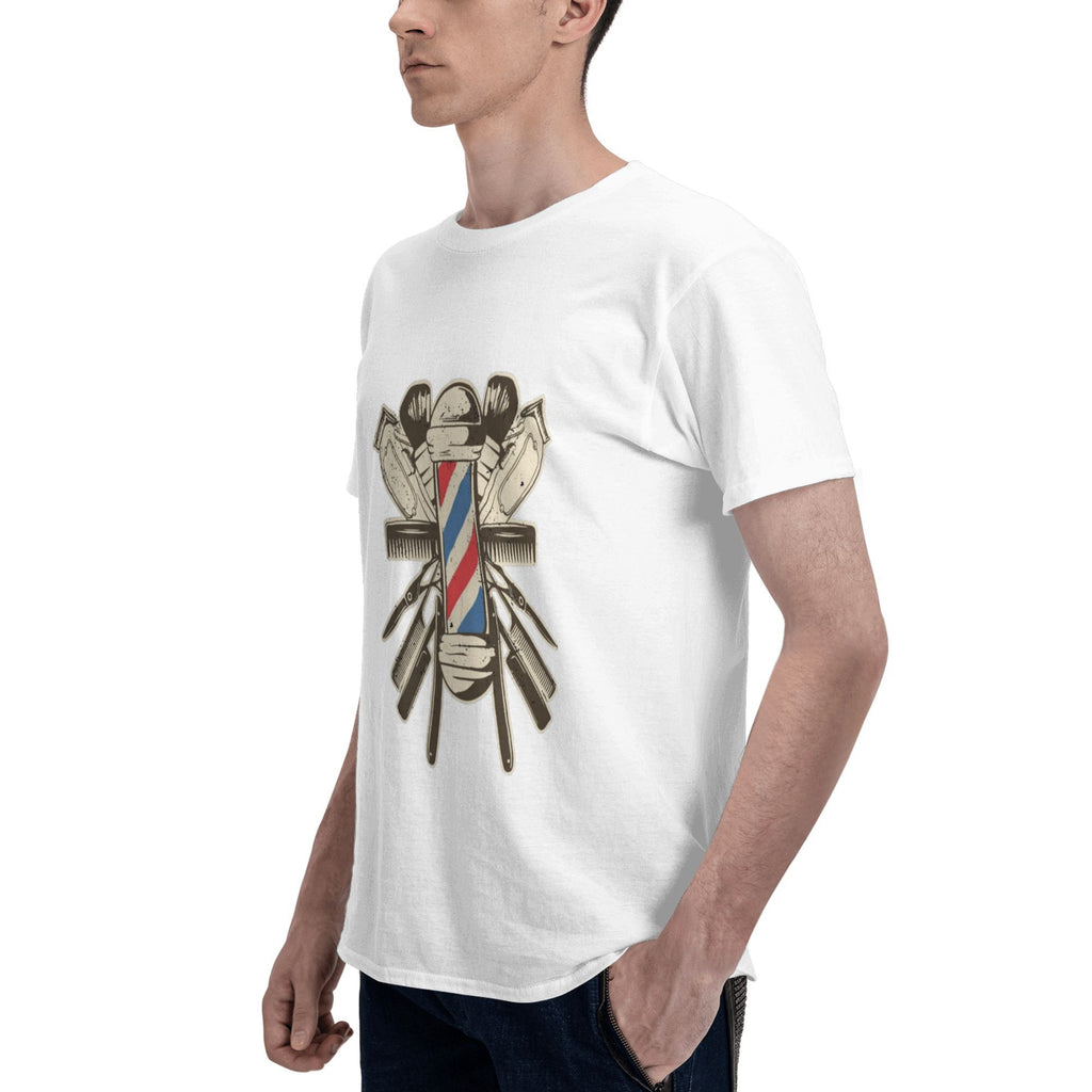 Barber logo with scissors and combs T-shirt