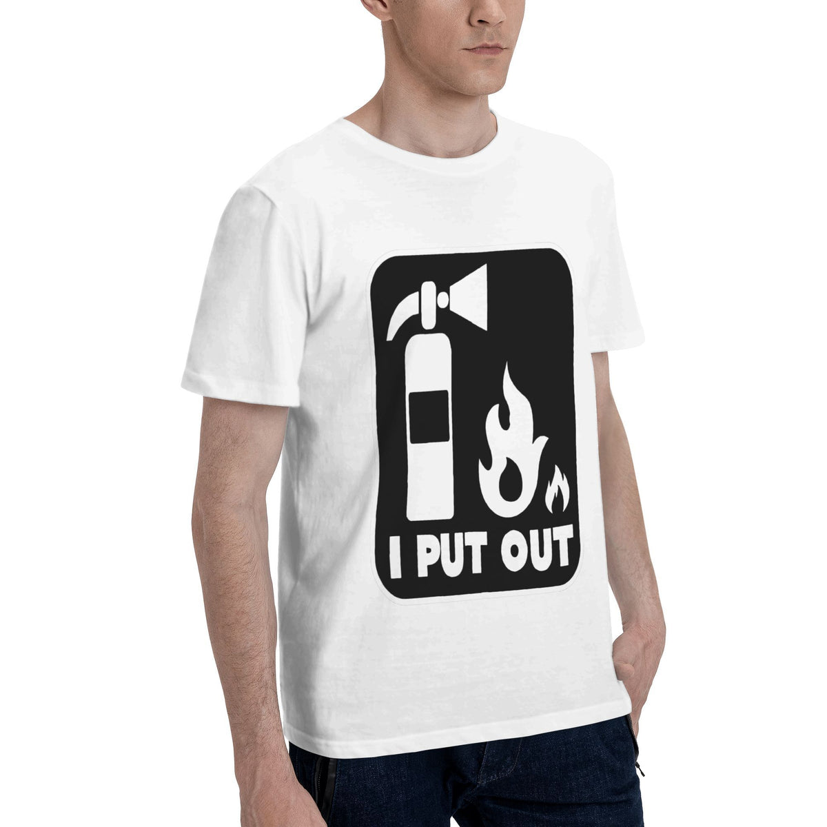 Black White Fire Extinguisher Sign T-shirt