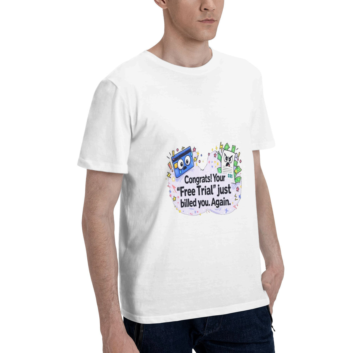 Free Yet Billed Again Sticker T-shirt