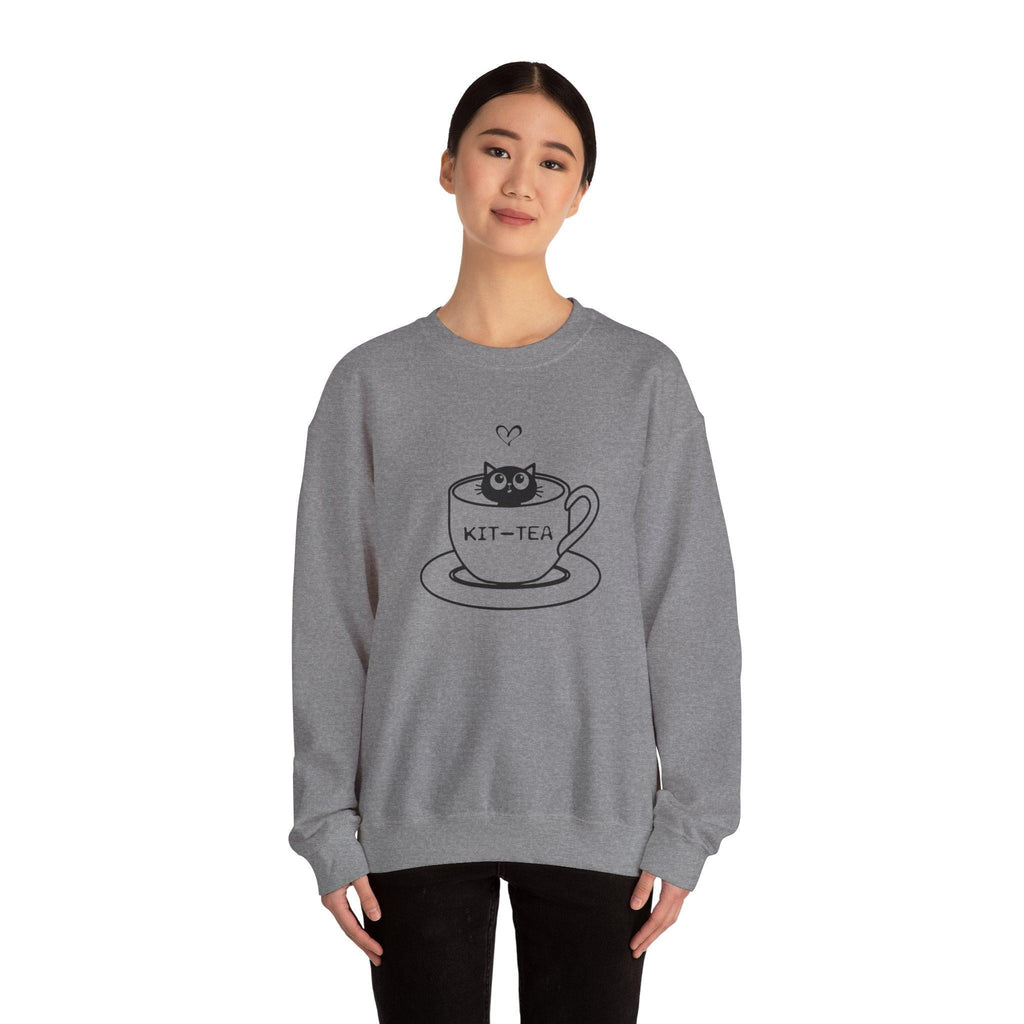 Kitty Sitting in a Tea Cup Kit-Tea Sweatshirt
