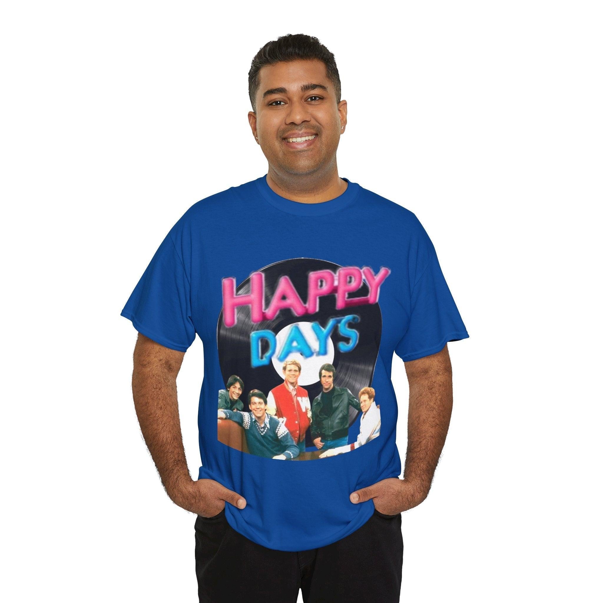 Happy Days T-Shirt, Graphic Tee, Positive Vibes Shirt, Retro Style Top, Vintage Inspired Clothing, Casual Unisex Tee