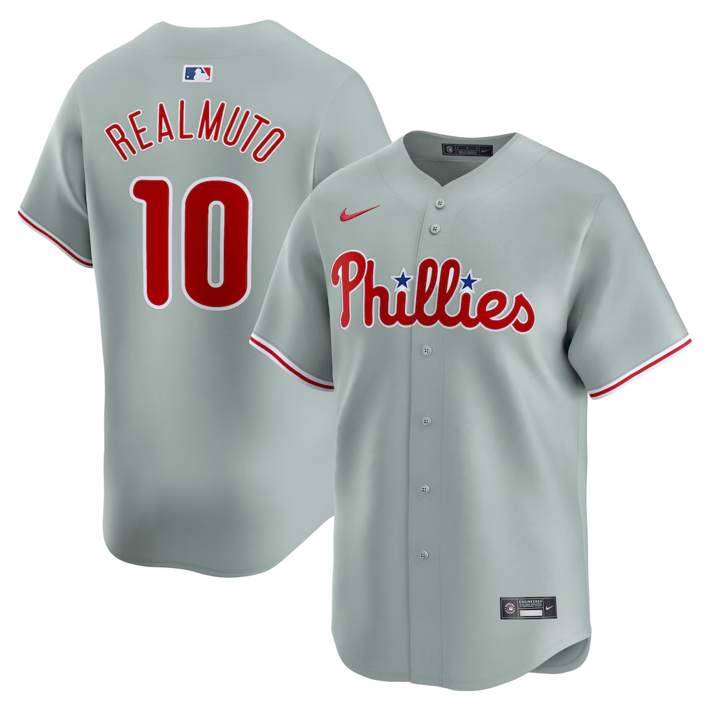 Men’s #10 J. T. Realmuto Philadelphia Phillies Baseball Jersey