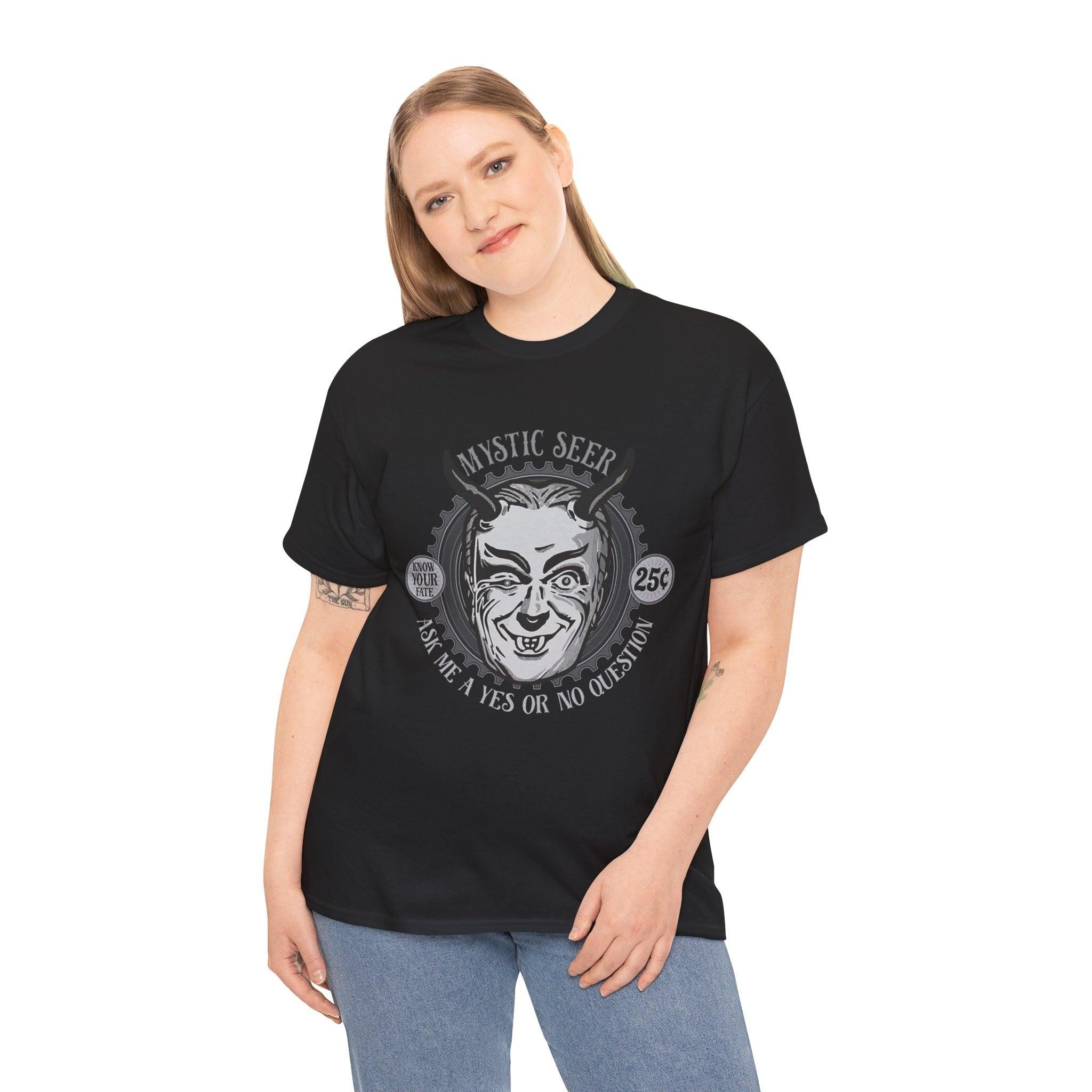 Mystic Seer T-Shirt, Fortune Teller Shirt, Boho Crystal Ball Tee, Tarot Card Reader Top, Occult Mystic Shirt