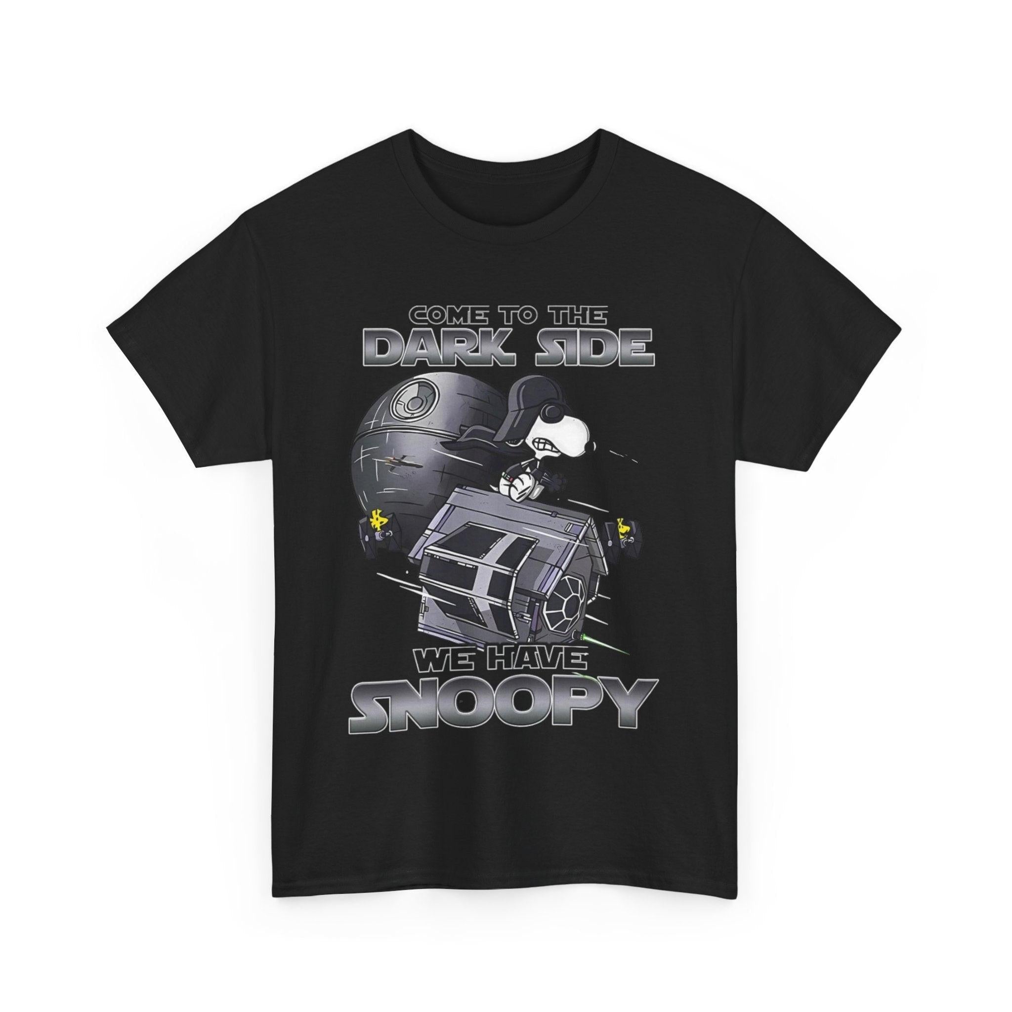 Snoopy Star Wars T-Shirt, Peanuts Fan Gift, Cartoon Dog Lover Tee, Dark Side Humor Shirt, Unisex Graphic Tee
