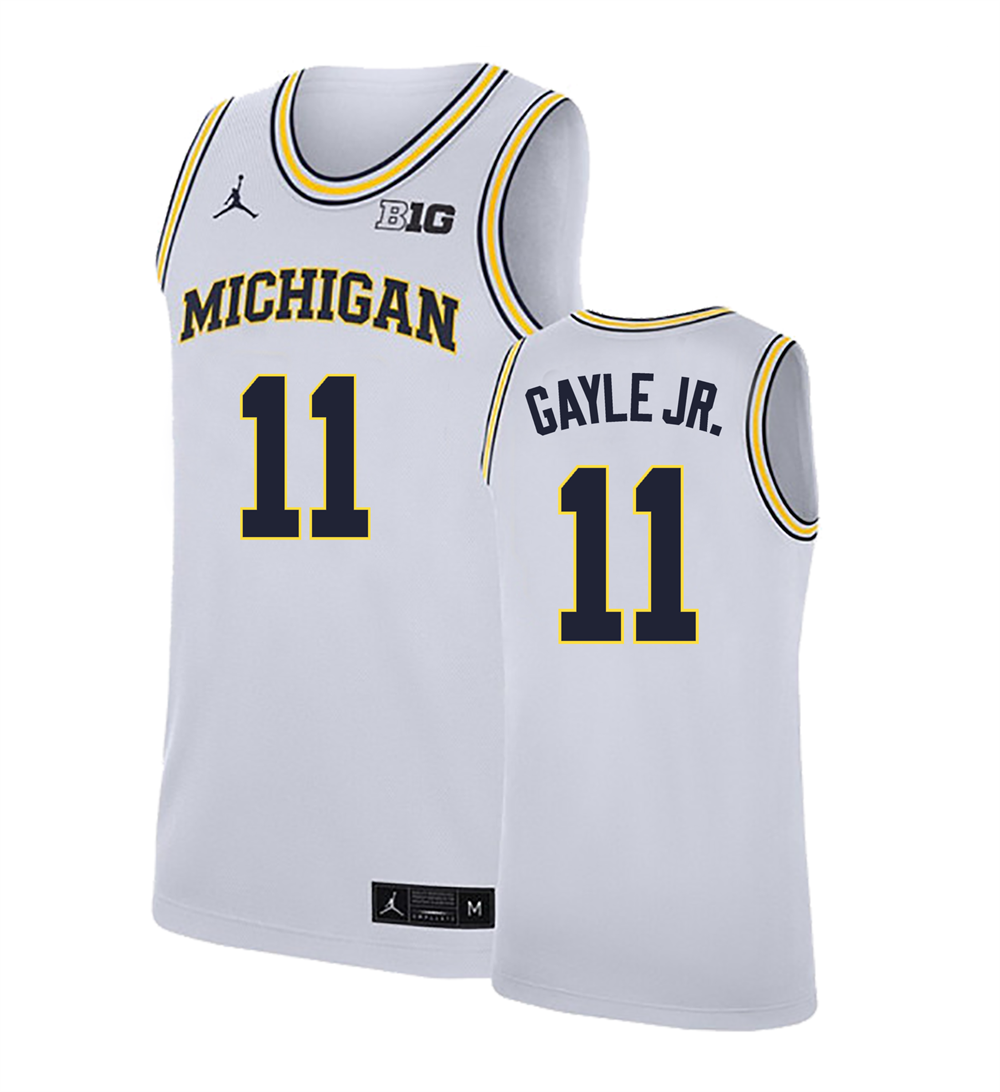 Men's #11 Roddy Gayle Jr Michigan Wolverines College Basketball Jersey