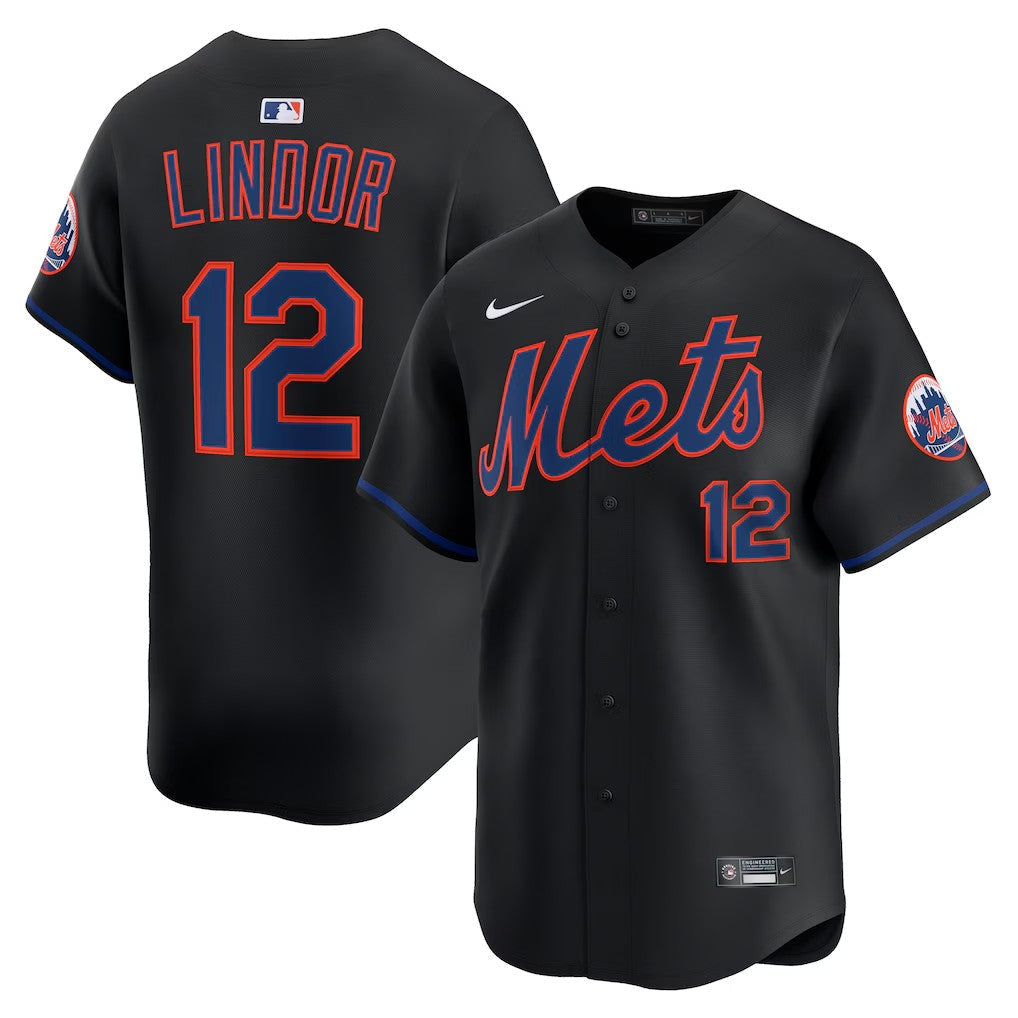 Men's #12 Francisco Lindor New York Mets Baseball Jersey