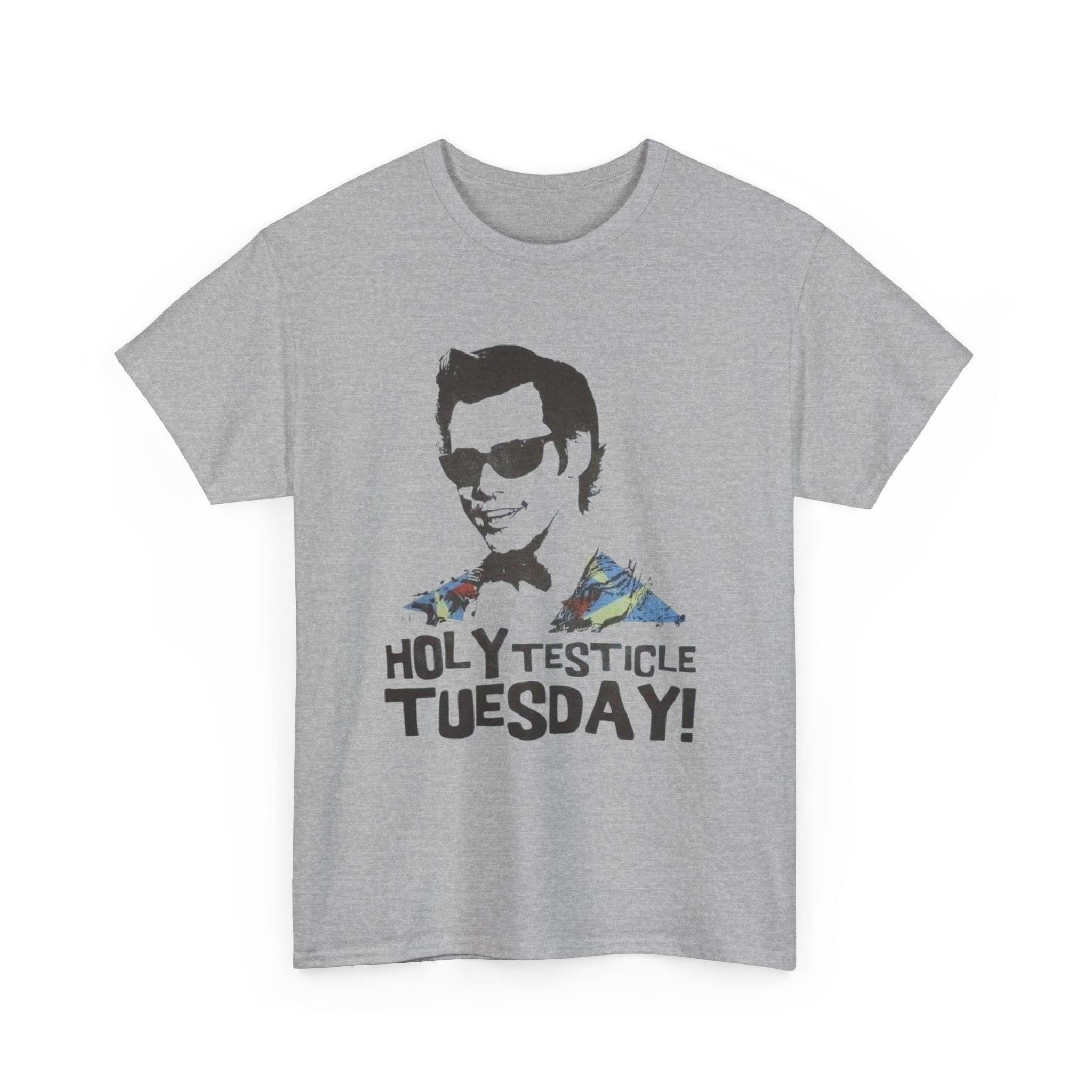 Funny Ace Ventura Holy Testicle Tuesday Unisex Tee Shirt, Humorous Movie Quote Graphic Top, Men Women Gift Idea, Cotton T-Shirt, Hilarious