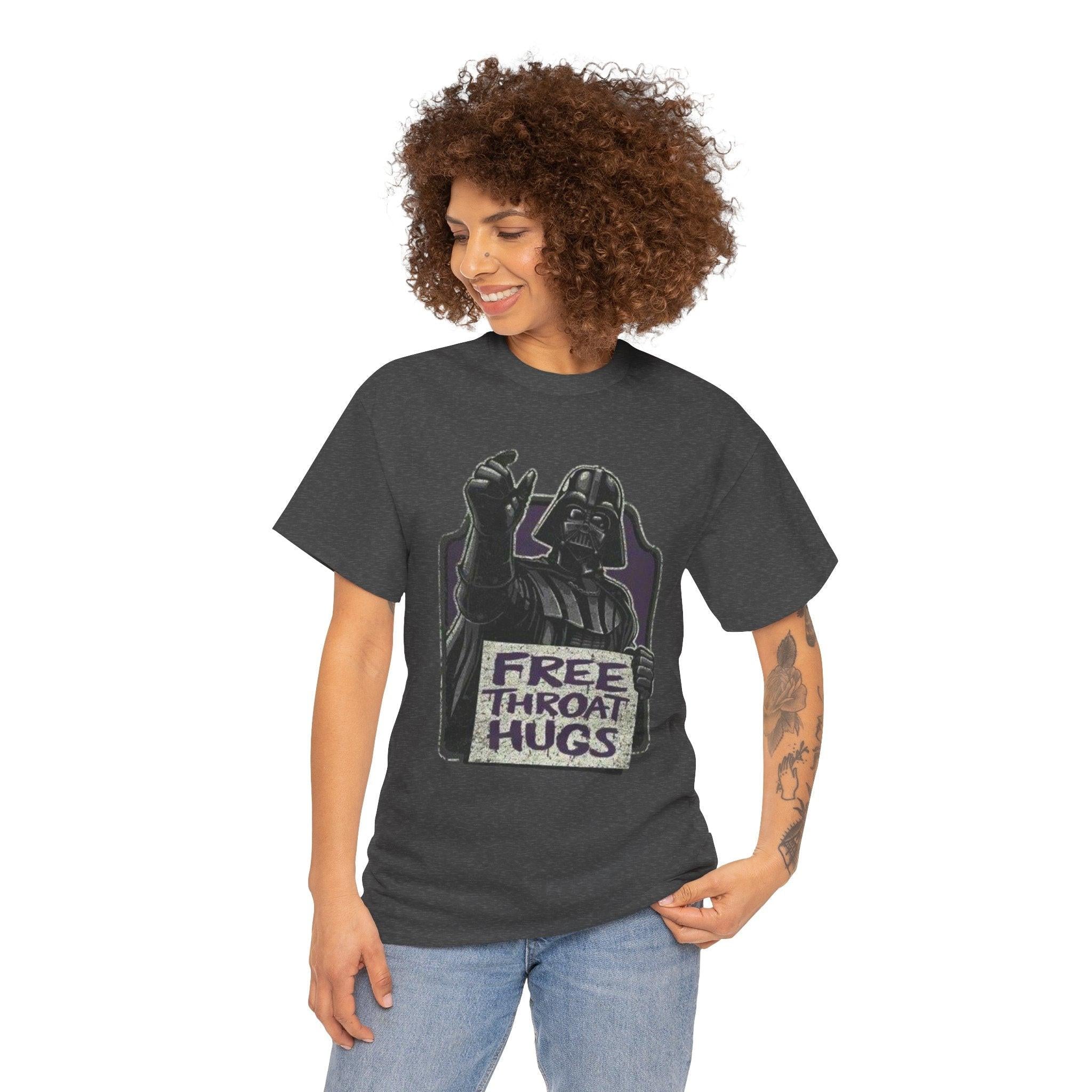 Star Wars Darth Vader Free Throat Hugs Unisex Tee Shirt, Dark Side Fan Gift, Sci-Fi Movie Lover Shirt, Galatic Empire Tee, May the Force Be