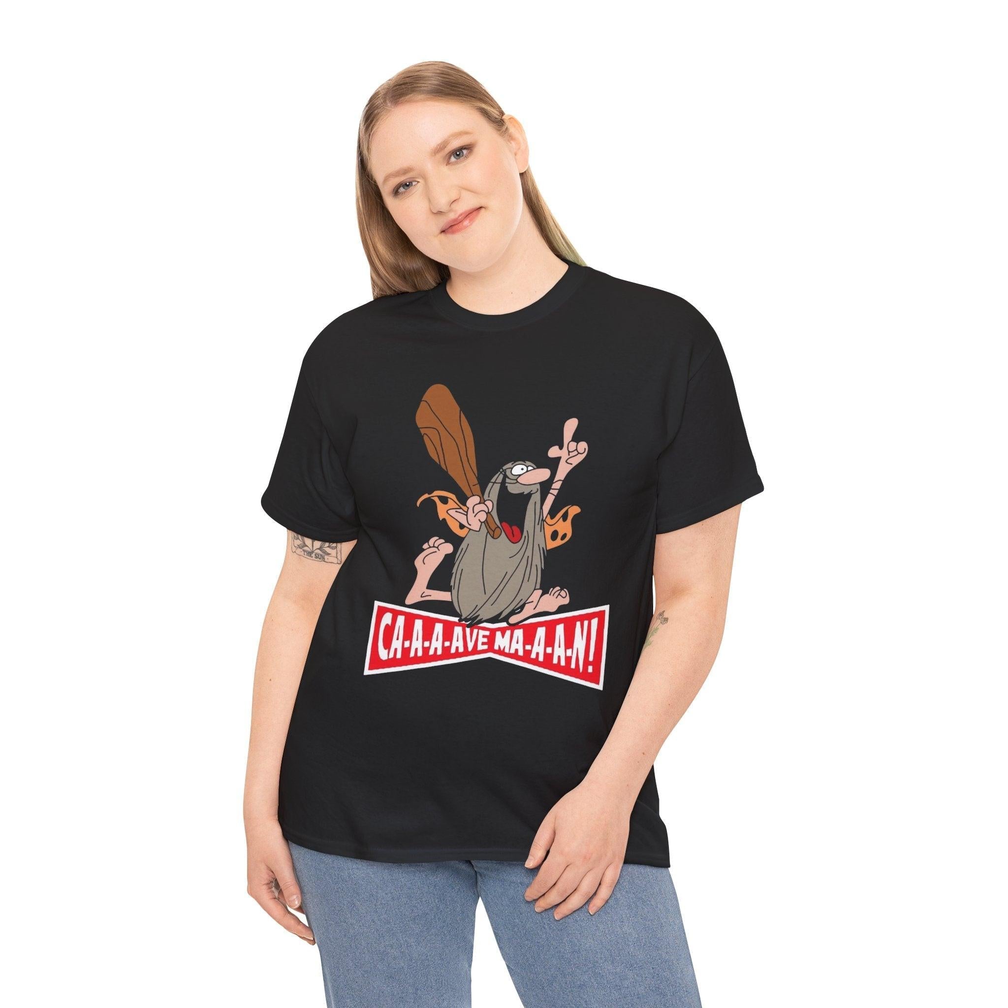 Captain Caveman T-Shirt, Retro Cartoon Graphic Tee, Unisex Cotton Top, Funny 70s Character Shirt, Vintage Fan Apparel