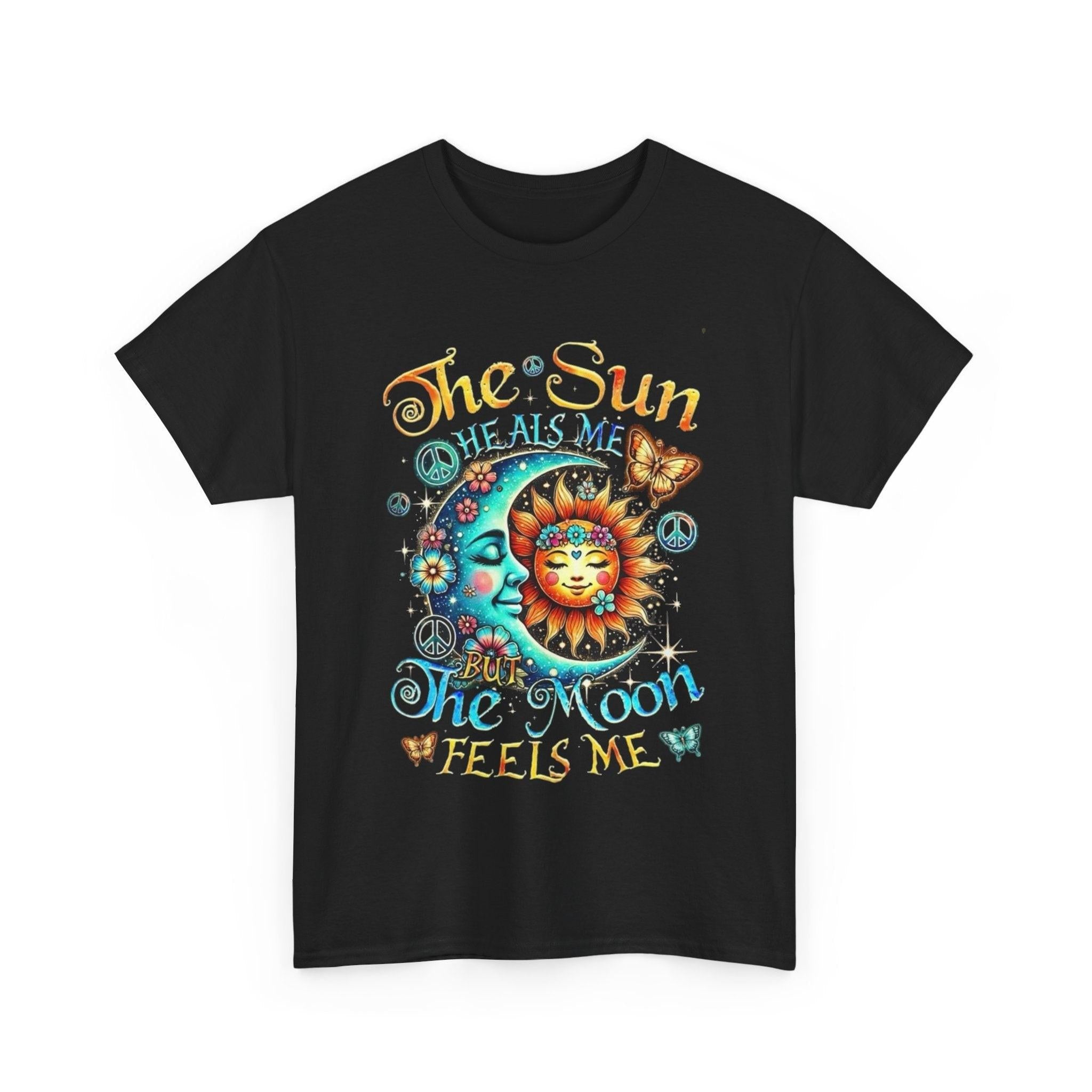Celestial Vibes T-Shirt, Healing Sun and Moon Tee, Lunar Phases Shirt, Night Sky Top, Empowering Unisex Cotton Tee