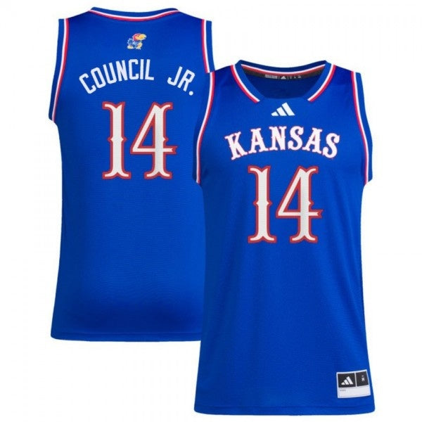 Men's #14 Melvin Council Jr. Kansas Jayhawks College Basketball Jersey