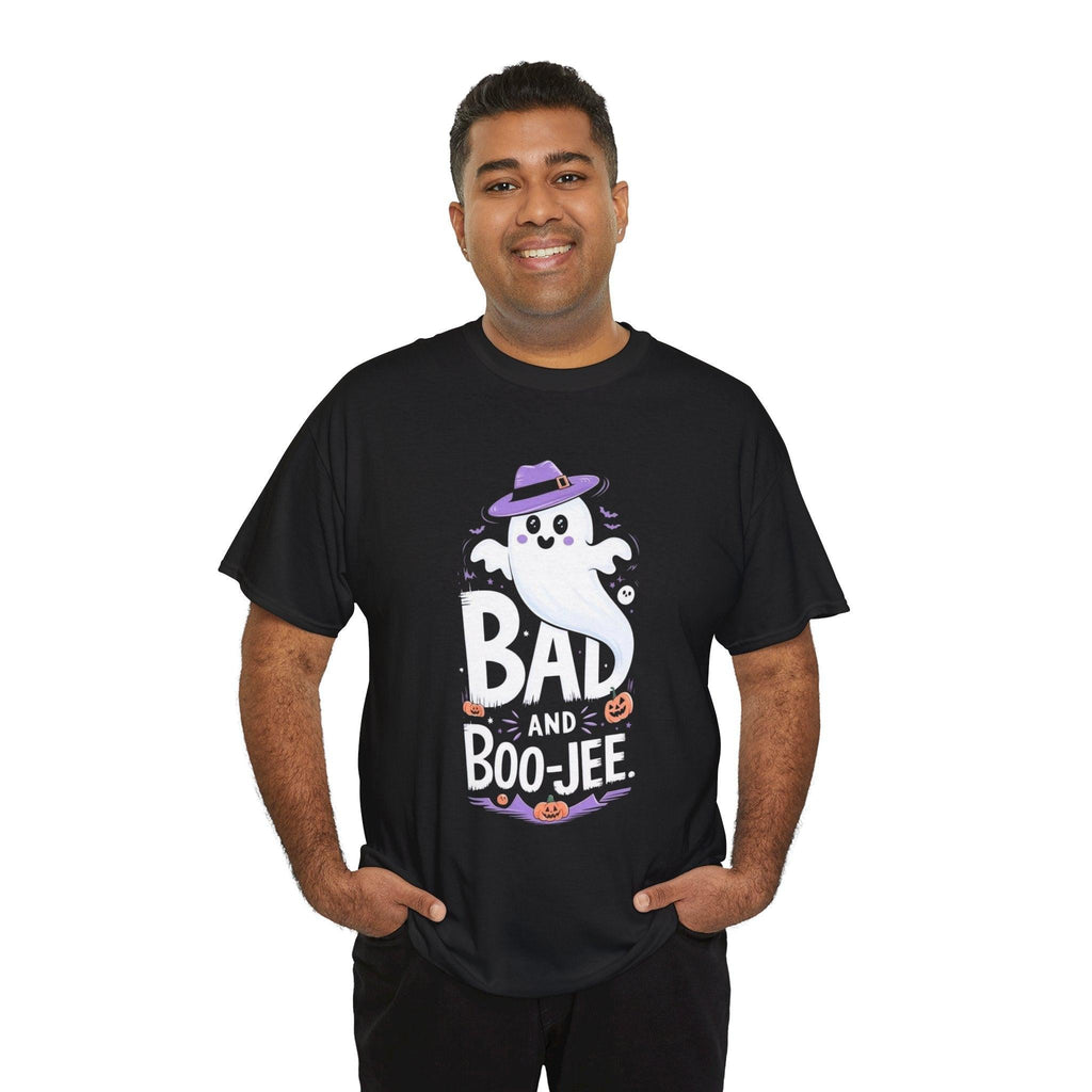 Halloween Ghost Tee, Bad and Boo-Jee Shirt, Unisex Graphic T-Shirt, Spooky Apparel for Halloween, Fun Casual Wear, Gift for Halloween Lovers