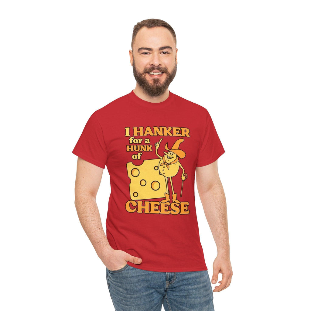 Hanker for a Hunk of Cheese Retro TV commercial Tee, Vintage Unisex T-Shirt, Funny Graphic Shirt, Foodie Gift, 70s Nostalgia Apparel