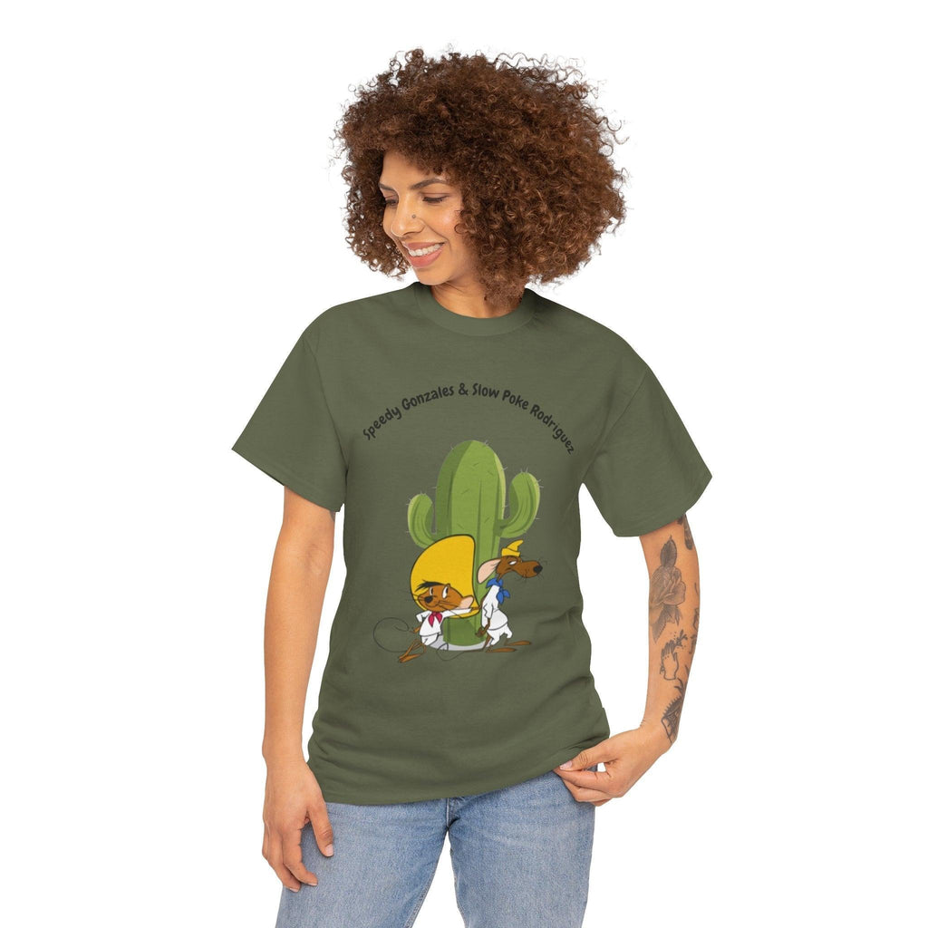 Speedy Gonzales & Slowpoke Rodriguez Tee, Cartoon Duo T-Shirt