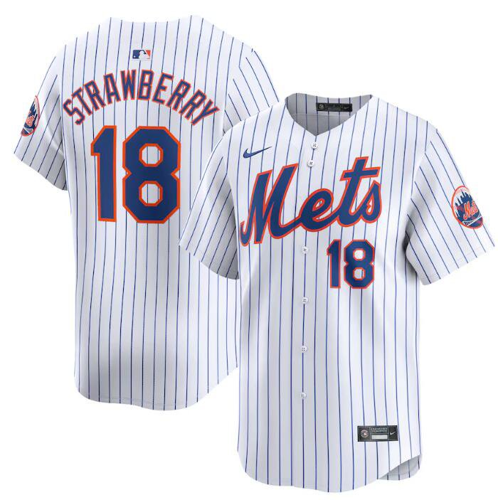 Men's #18 Darryl Strawberry New York Mets Baseball Jersey