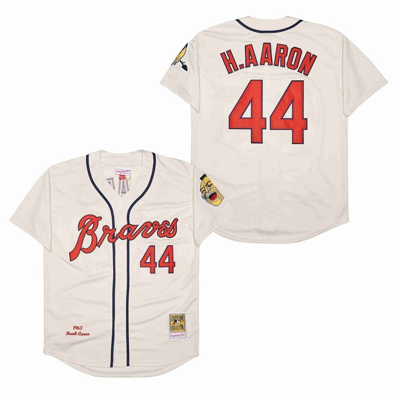 Men's #44 Hank Aaron Atlanta Braves Baseball Jersey
