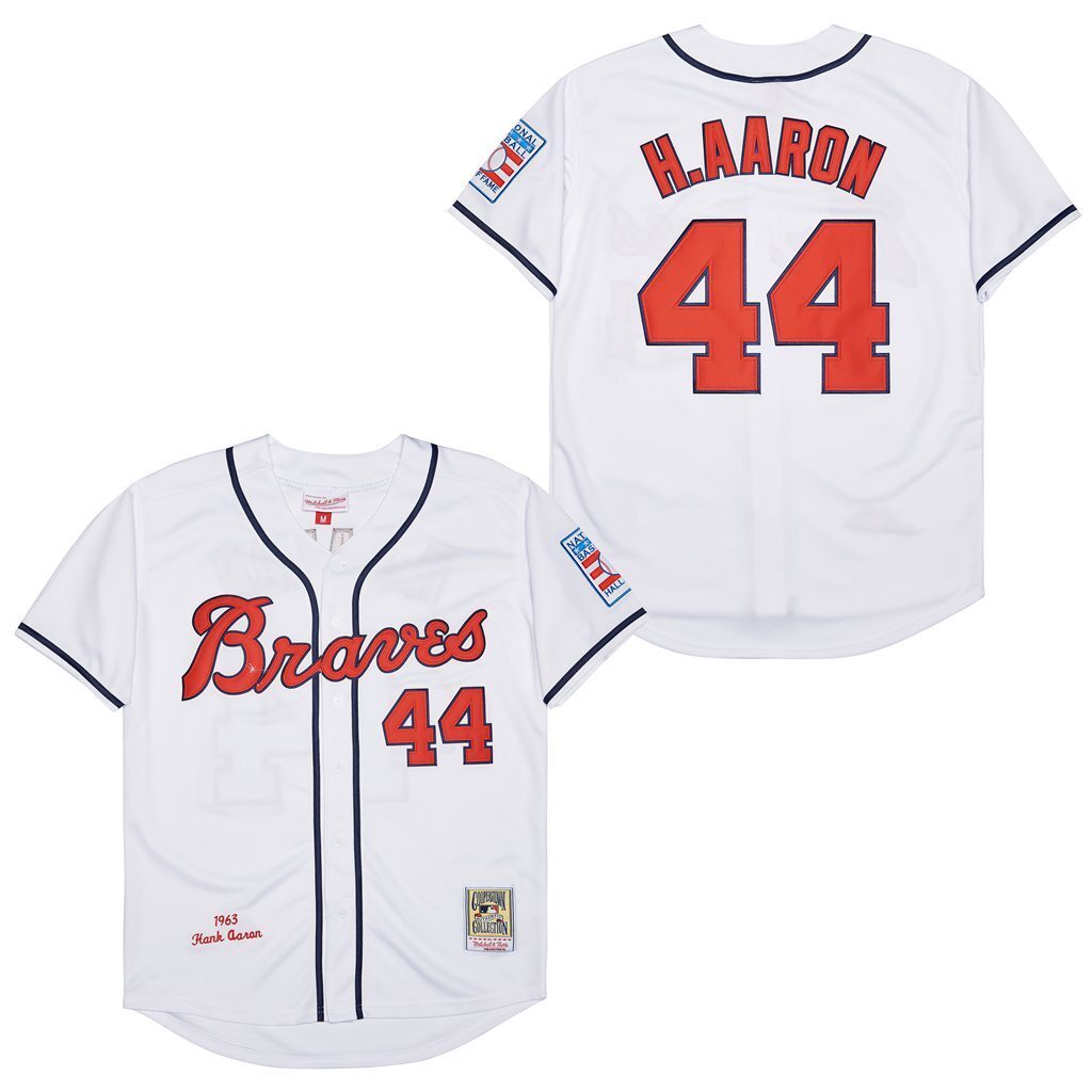 Men's #44 Hank Aaron Atlanta Braves Baseball Jersey