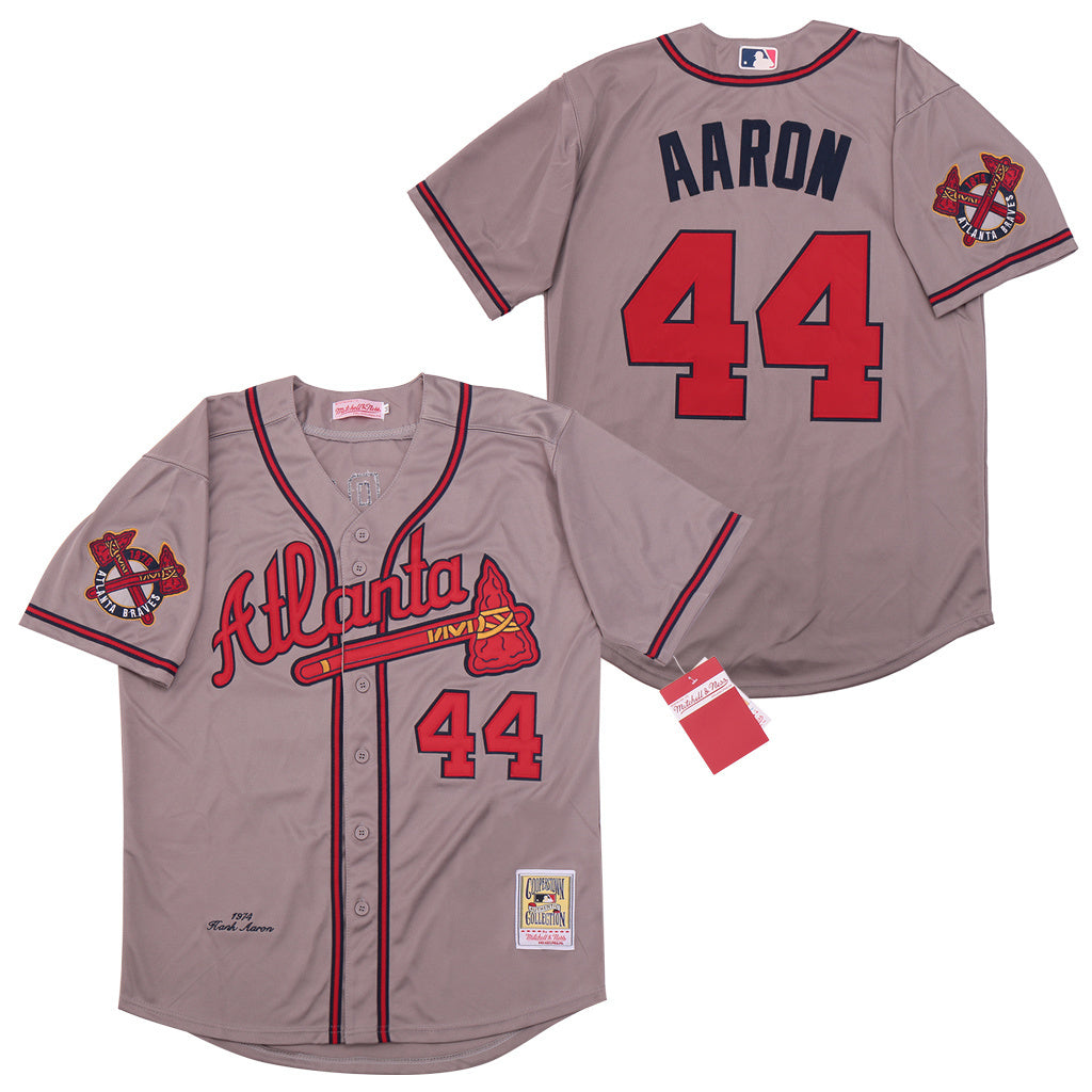 Men's #44 Hank Aaron Atlanta Braves Baseball Jersey