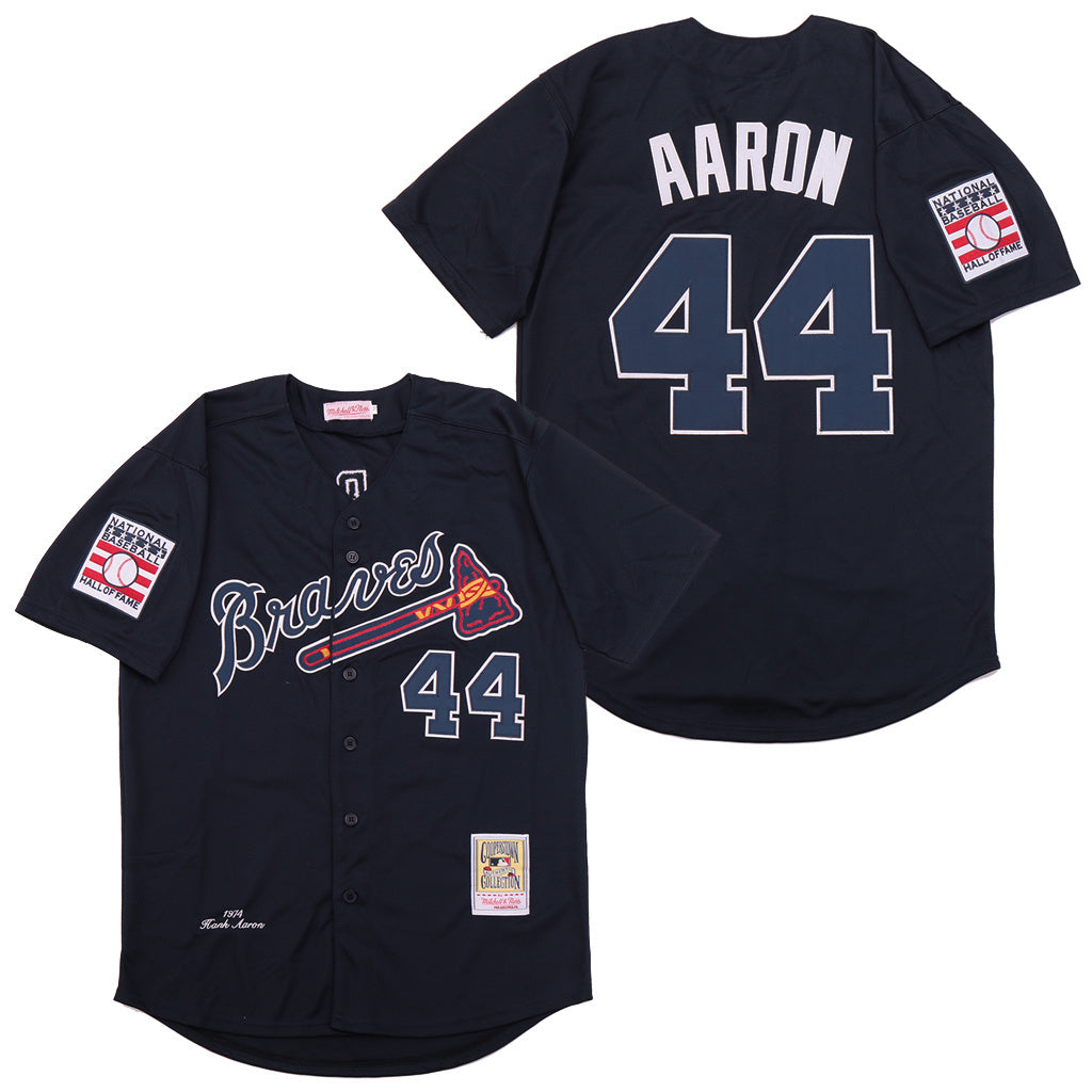Men's #44 Hank Aaron Atlanta Braves Baseball Jersey