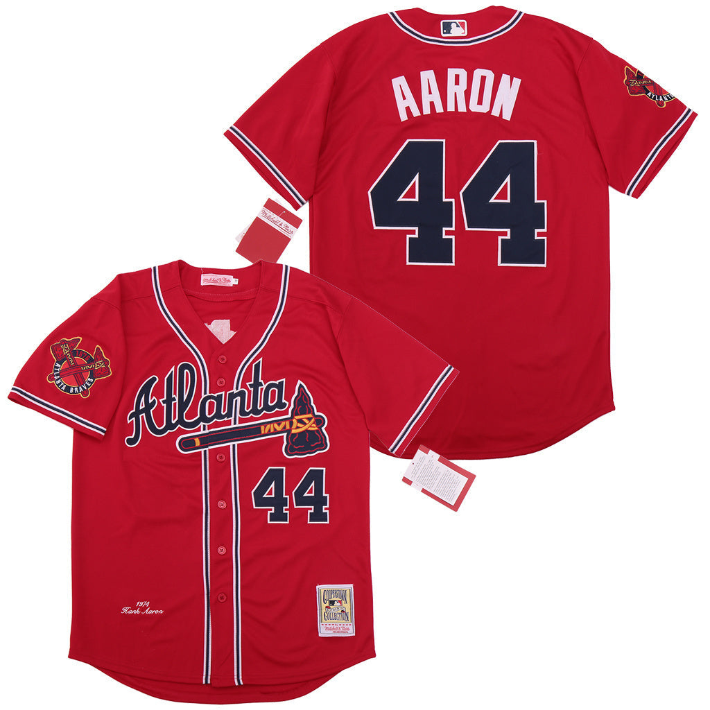 Men's #44 Hank Aaron Atlanta Braves Baseball Jersey