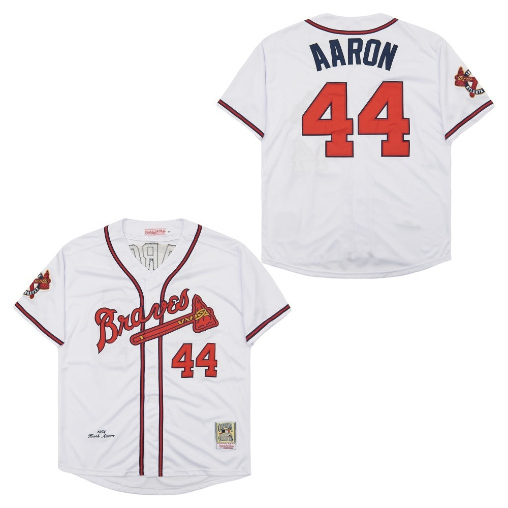Men's #44 Hank Aaron Atlanta Braves Baseball Jersey