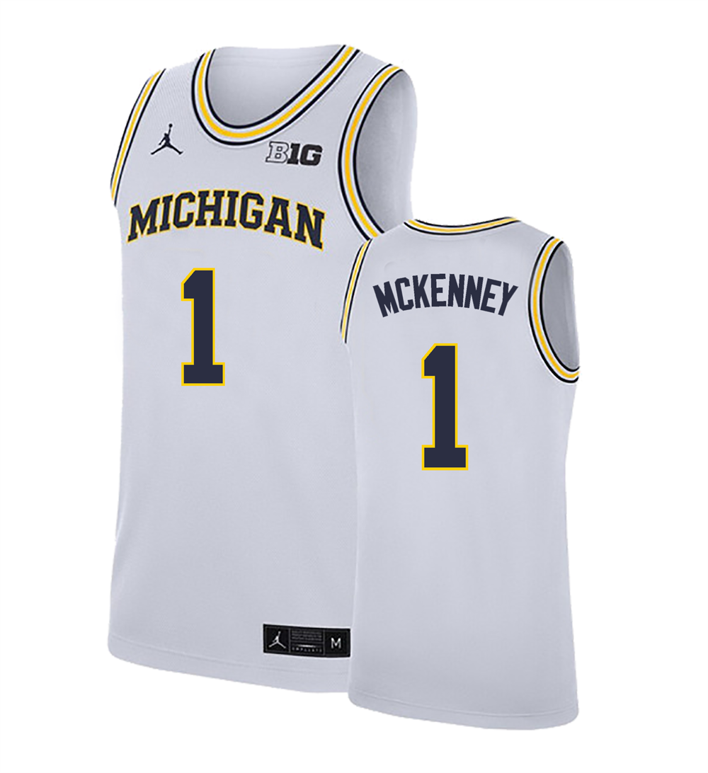 Men's #1 Trey McKenney Michigan Wolverines College Basketball Jersey