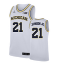 Men's #21 Morez Johnson Jr Michigan Wolverines College Basketball Jersey