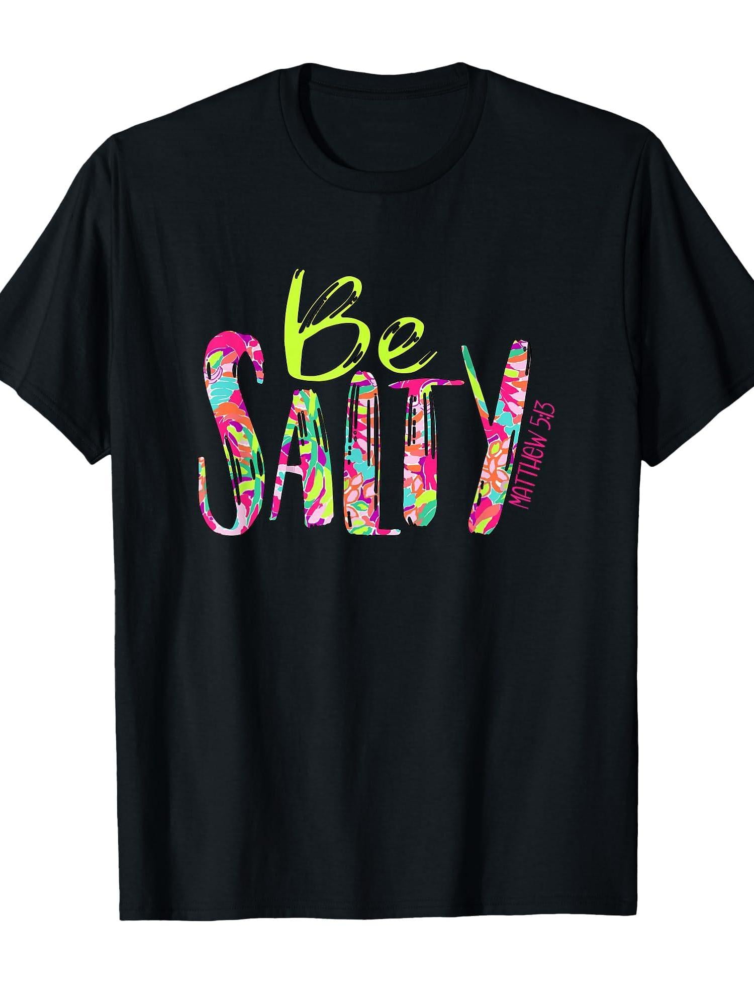 Be Salty Matthew 5 13 Faith Christian Religious Inspired T-shirt Stay Salty Christian 220gsm Cotton Round Neck Short Sleeve Casual Henley Shirt Men T-shirt