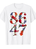 86 47 8647 Retro Floral Subtle Patriotic T-shirt Pearls Are Always Appropriate Jackie Kennedy 220gsm Cotton Round Neck Short Sleeve Casual Henley Shirt Men T-shirt