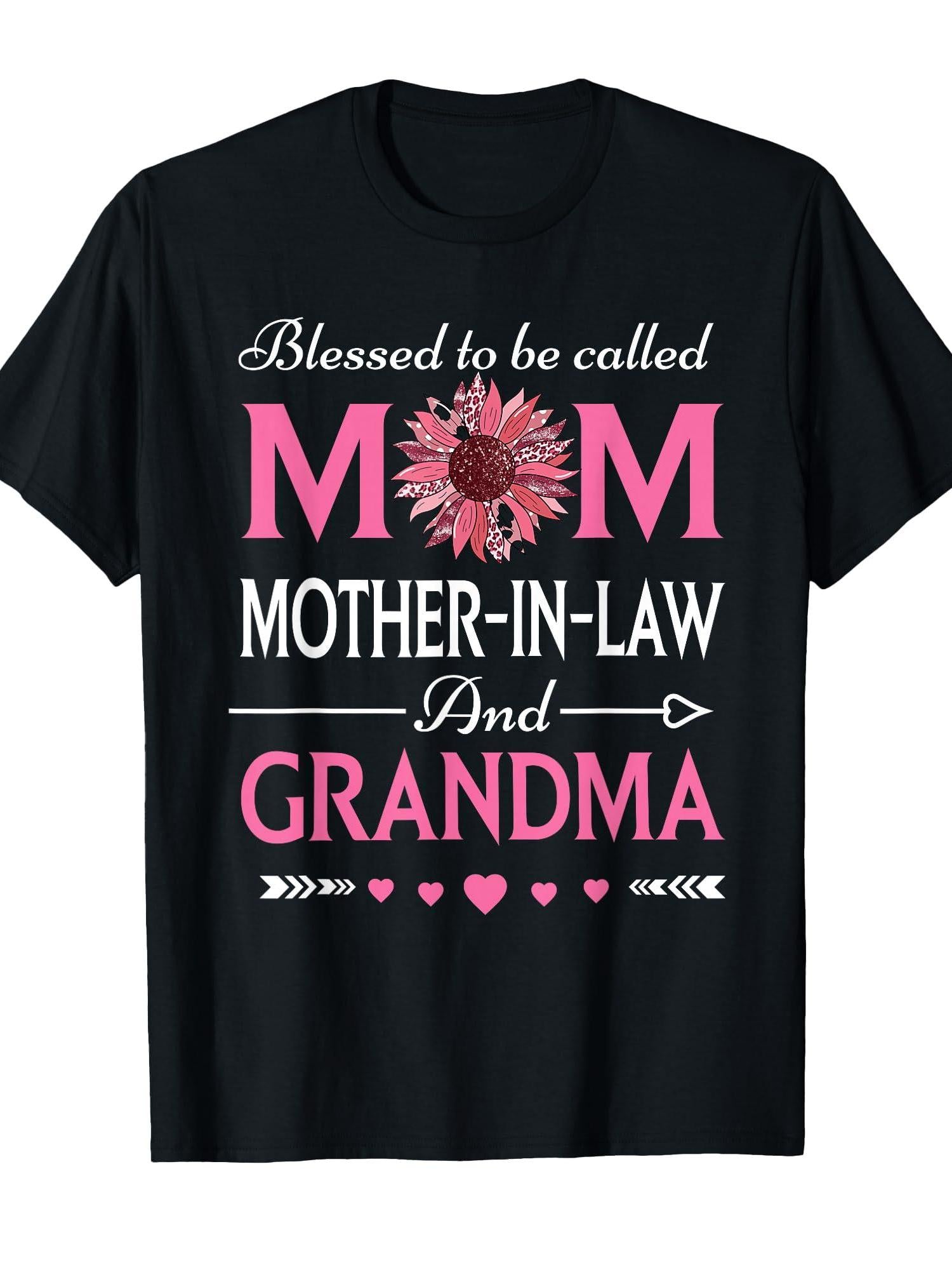 Blessed To Be Called Mom, Mother-in-law, And Grandma Women T-shirt Respect Your Mother 220gsm Cotton Round Neck Short Sleeve Casual Henley Shirt Men T-shirt