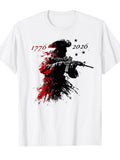 1776-2026 Patriotic Soldier American Flag 250 Years T-shirt Respect Your Mother 220gsm Cotton Round Neck Short Sleeve Casual Henley Shirt Men T-shirt