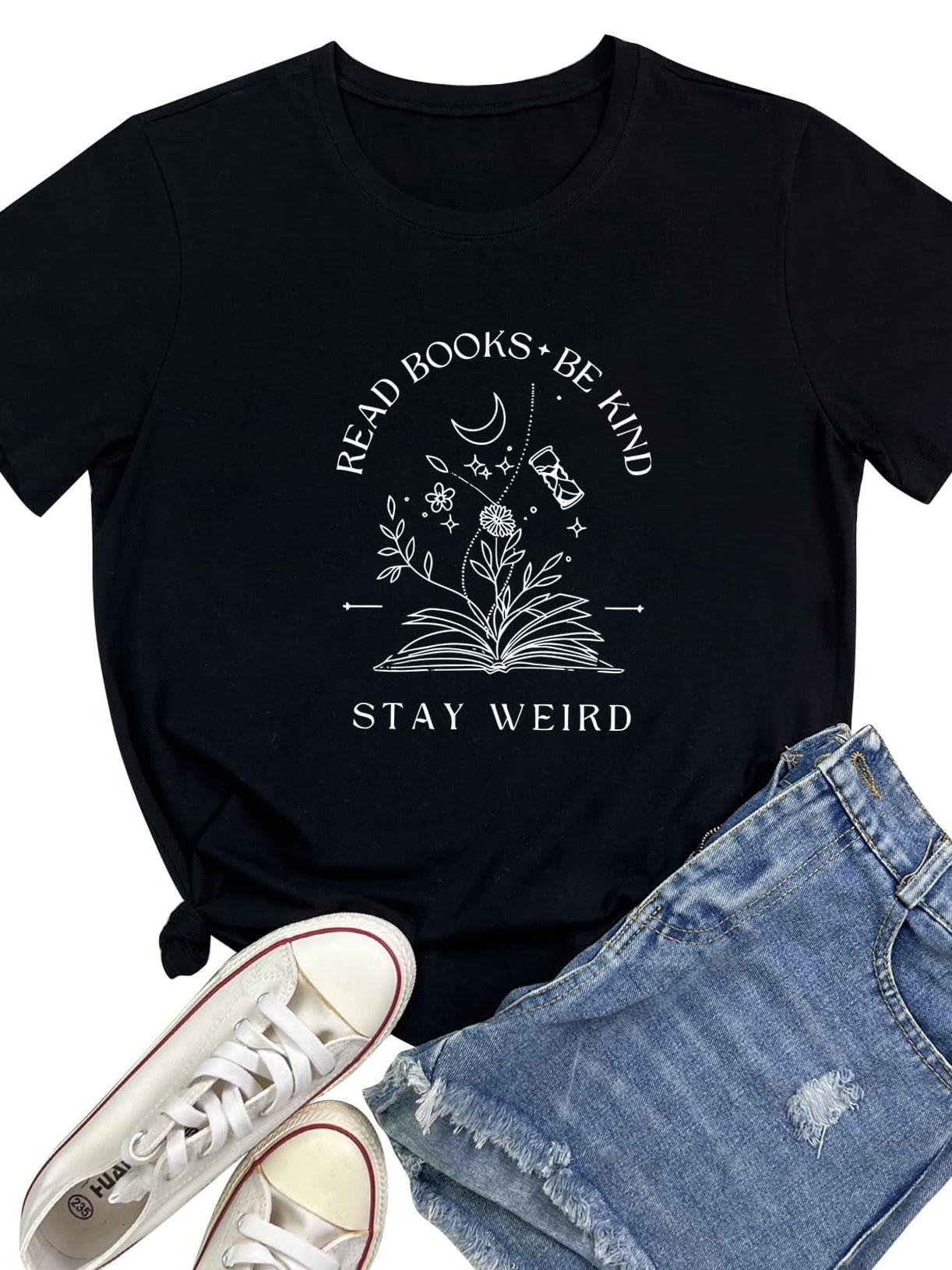 Blackoo Women Stay Weird Graphic Tees Casual Clothes Respect Your Mother 220gsm Cotton Round Neck Short Sleeve Casual Henley Shirt Men T-shirt