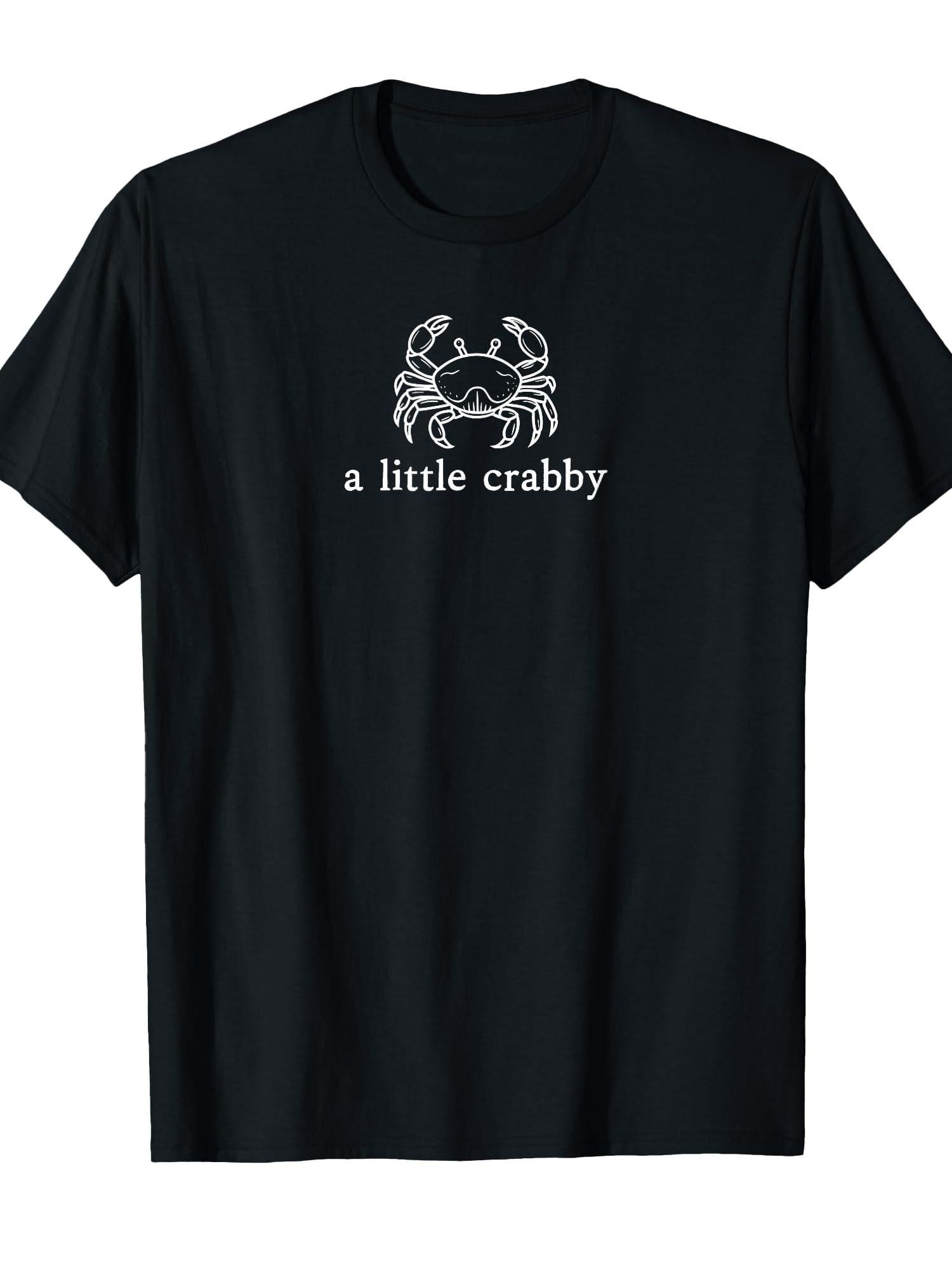 A Little Crabby For Men Women T-shirt Crabby 220gsm Cotton Round Neck Short Sleeve Casual Henley Shirt Men T-shirt
