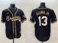 Men's Atlanta Braves Ronald Acuna Jr. #13 Black Stitched Player Jersey1