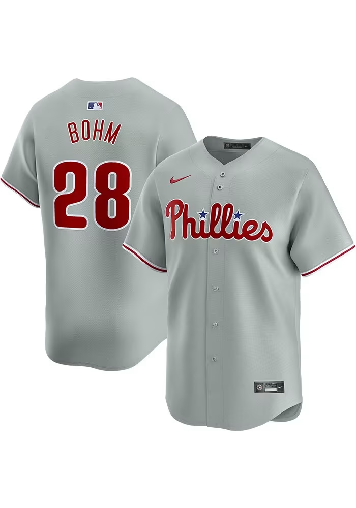 Men’s #28 Alec Bohm Philadelphia Phillies Baseball Jersey