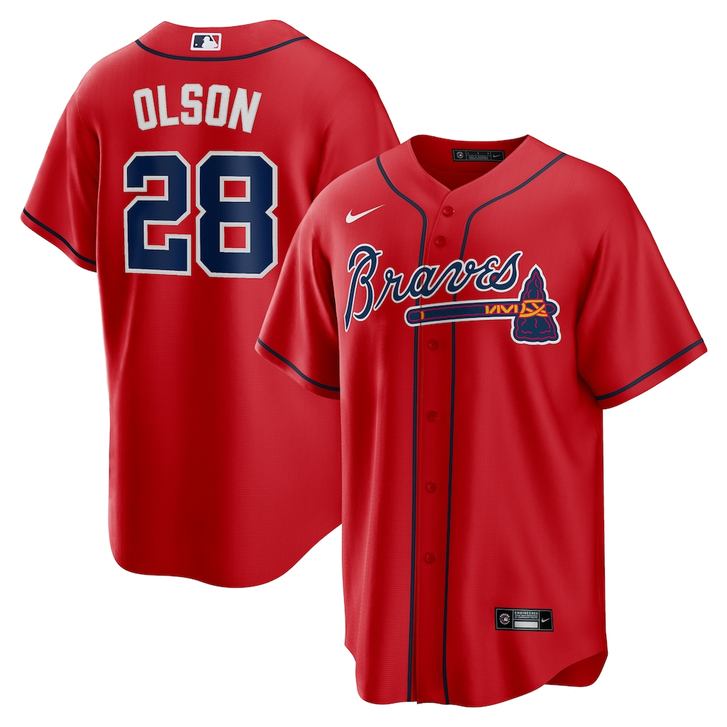 Men's #28 Matt Olson Atlanta Braves Baseball Jersey