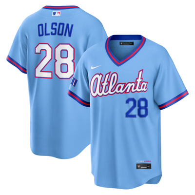 Men's #28 Matt Olson Atlanta Braves Baseball Jersey